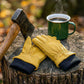 Milwaukee Leather Men's Deerskin Leather Gloves - Yellow, Soft Lined, Elastic Wrist - MG7541