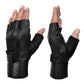 Milwaukee Leather MG7562 Men's Black Leather and Spandex Gel Padded Palm Fingerless Motorcycle Hand Gloves W/ Mesh Material