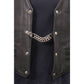 Milwaukee Leather Motorcycle Medallion Vest Extender - Double Chrome Chains Genuine Leather 6.5" Extension MLA1006-Single
