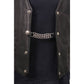 Milwaukee Leather 5 Cent Buffalo Medallion Vest Extender - Double Chrome Chains Genuine Leather 6.5" Extension MLA1009-Single