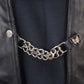Milwaukee Leather Sparkle Butterfly Medallion Vest Extender - Double Chrome Chains Genuine Leather 6.5" Extension MLA1022-Single