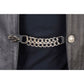 Milwaukee Leather Skeleton Hand Medallion Vest Extender - Double Chrome Chains Genuine Leather 6.5" Extension MLA1026-Single