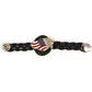 Milwaukee Leather MLA1062-Single Eagle USA Flag Vest Extender Double Chrome Chains w/ Genuine Braided Leather 4" Extension