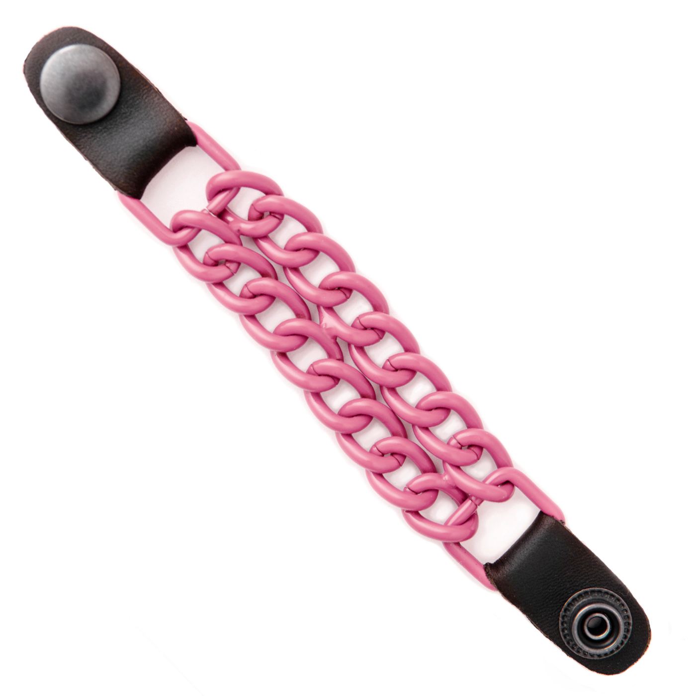 Milwaukee Leather MLA1094 Pink 4 Inch Single Vest Extender - Double Chrome Chains w/ Genuine Leather