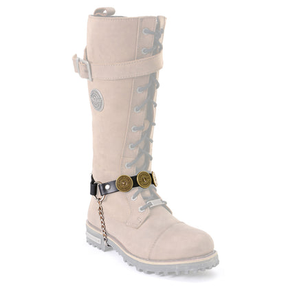 Milwaukee Leather Silver 12 Gauge Shell Medallion Boot Chain with Adjustable Strap - MLA3005