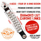 Milwaukee Leather 4 Aces Medallion Vest Extender - Double Chrome Chains Genuine Leather 6.5" Extension MLA1007-Single