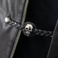Milwaukee Leather Skull Medallion Vest Extender Genuine Leather Braided Strap 6.5" Extension 4-PCS MLA6064SET
