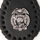 Milwaukee Leather Black Police Badge Pewter Emblem Key Chain - MLA9501