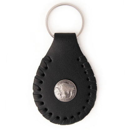 Milwaukee Leather Black Buffalo Nickel Pewter Emblem Key Chain - MLA9504