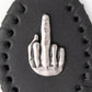 Milwaukee Leather Black Middle Finger Pewter Emblem Key Chain - MLA9508