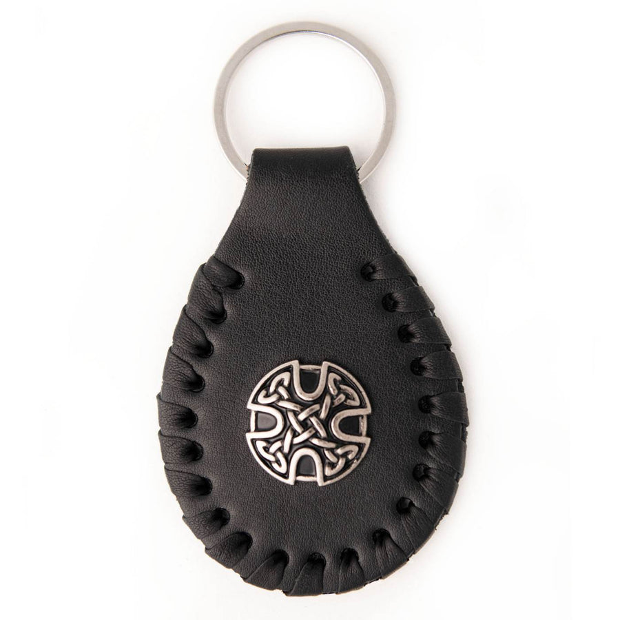 Milwaukee Leather Black Celtic Knot Pewter Emblem Key Chain - MLA9512