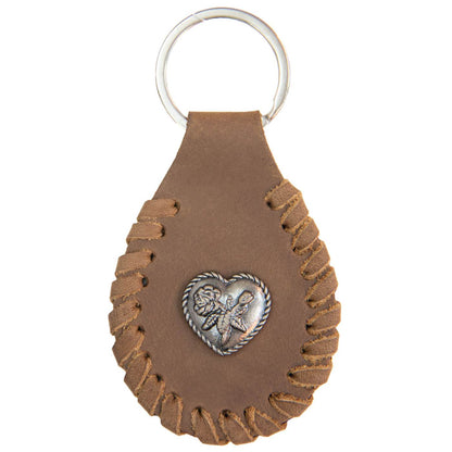 Milwaukee Leather Black Rose Heart Pewter Emblem Key Chain - MLA9515