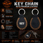 Milwaukee Leather Black and Brown VET Pewter Emblem Key Chain - MLA9520