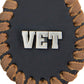 Milwaukee Leather Black and Brown VET Pewter Emblem Key Chain - MLA9520