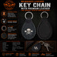 Milwaukee Leather Skull and Pistons Pewter Emblem Key Chain - MLA9525
