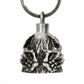 Milwaukee Leather MLB9006 'Finger & Skeleton' Motorcycle Good Luck Bell | Key Chain Accessory for Bikers