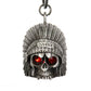 Milwaukee Leather MLB9009 'Native Skull with Red Eyes' Motorcycle Good Luck Bell | Key Chain Accessory for Bikers