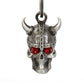 Milwaukee Leather MLB9020 'Viking Skull with Red Eyes' Motorcycle Good Luck Bell | Key Chain Accessory for Bikers