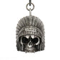 Milwaukee Leather MLB9025 'Native Skull with Black Eyes' Motorcycle Good Luck Bell | Key Chain Accessory for Bikers
