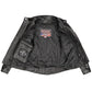 Milwaukee Leather USA MADE MLJKL5001 Women's Black Foxy Premium Motorcycle Leather Jacket with Vents