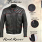 Milwaukee Leather USA MADE MLJKM5001 Men's Black 'Road Racer' Premium Leather Motorcycle Jacket