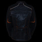 Milwaukee Leather MLL2502 Women's 'Laser Cut' Distressed Black and Orange Scuba Style Racer Jacket