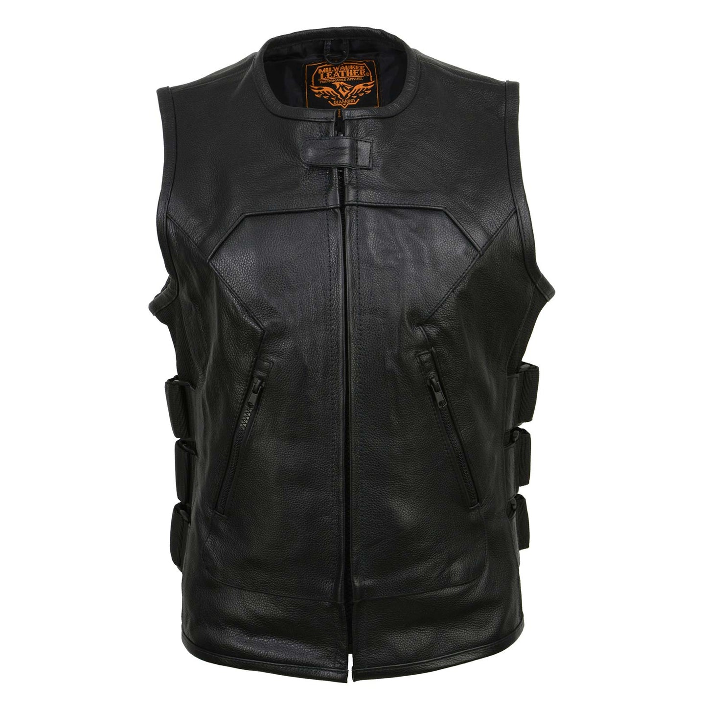 Milwaukee Leather MLL4501 Women's Tactical Swat Style Rider Leather Vest w/ Single Panel Back for Club Patches