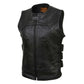 Milwaukee Leather MLL4501 Women's Tactical Swat Style Rider Leather Vest w/ Single Panel Back for Club Patches
