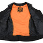 Milwaukee Leather MLL4504 Women's Classic Black Leather V-Neck Riveted Motorcycle Rider Vest with Side Lace