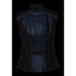 Milwaukee Leather MLL4507 Women's Black Leather Orange Accented Laser Cut Vented Scuba Style Motorcycle Rider Vest