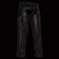 Milwaukee Leather Women's Black Premium Leather Motorcycle Rider Chaps w/ Purple Crinkled Stripes-Reflective Trim MLL6500