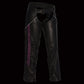 Milwaukee Leather Women's Black Premium Leather Motorcycle Rider Chaps w/ Purple Crinkled Stripes-Reflective Trim MLL6500