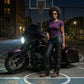 Milwaukee Leather Women's Black and Fuchsia Leather Hip Set Chaps w/ Crinkled Leg Striping MLL6500