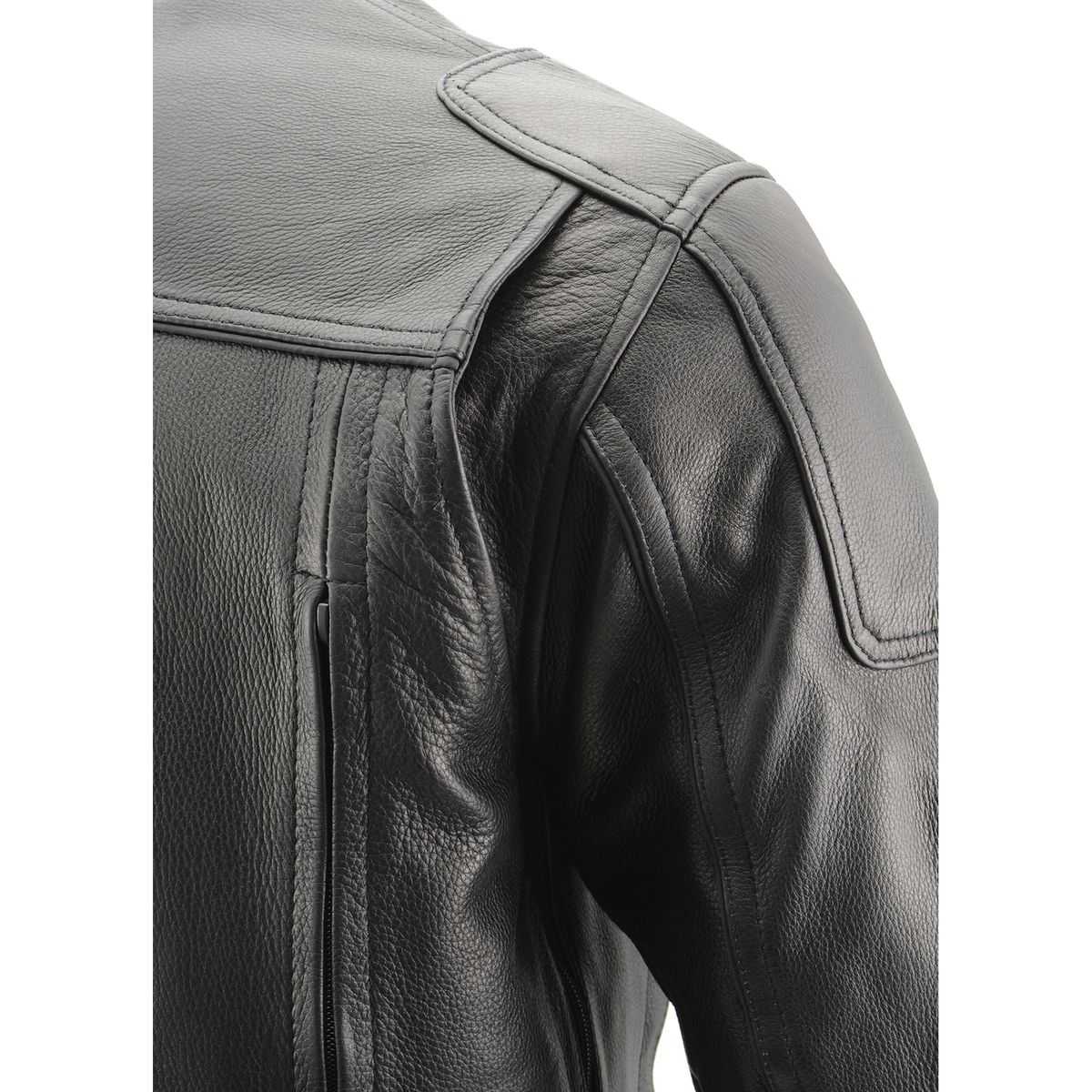 Milwaukee Leather MLM1502 Men's Black 'Cool-Tec' Vented Leather Scooter Jacket