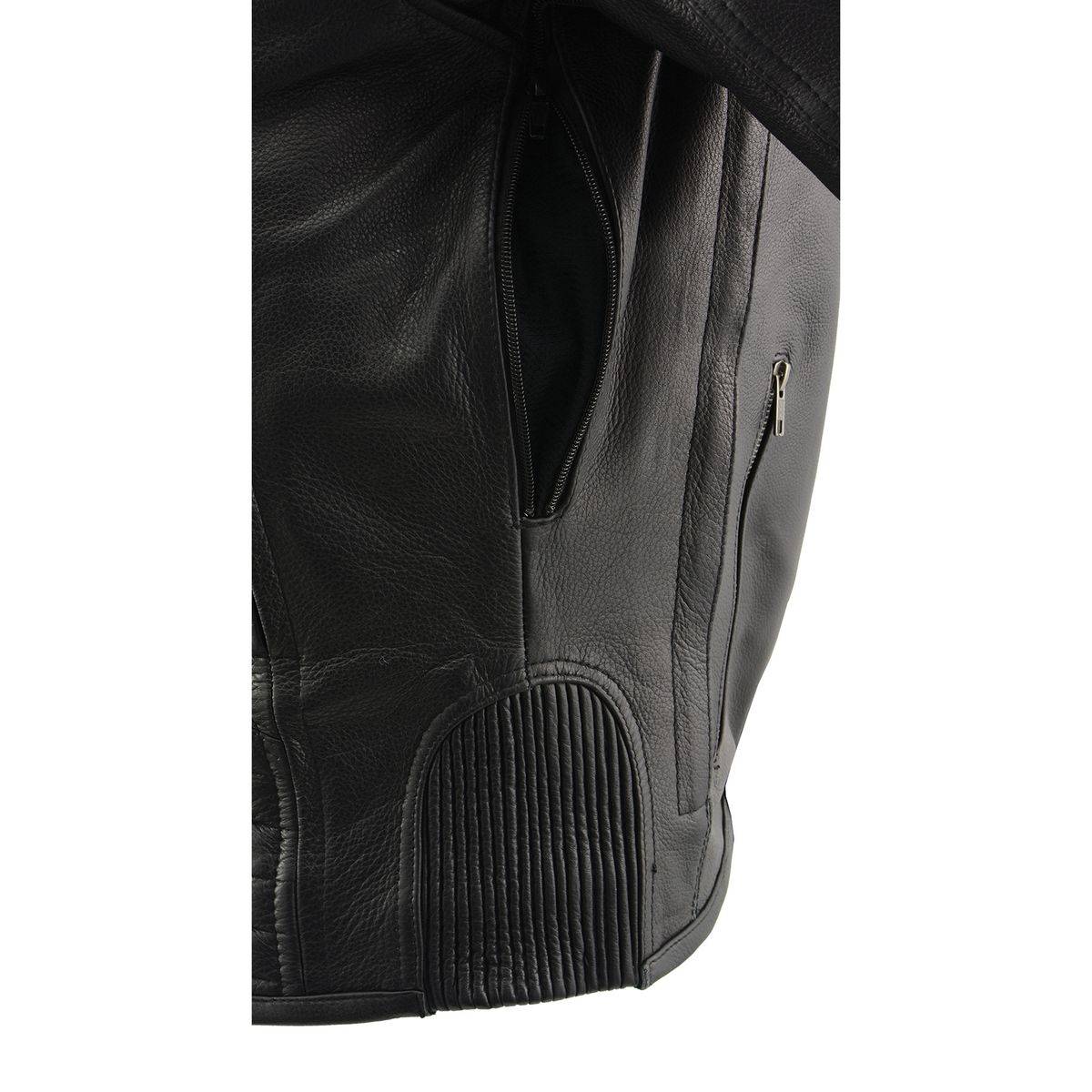 Milwaukee Leather MLM1502 Men's Black 'Cool-Tec' Vented Leather Scooter Jacket