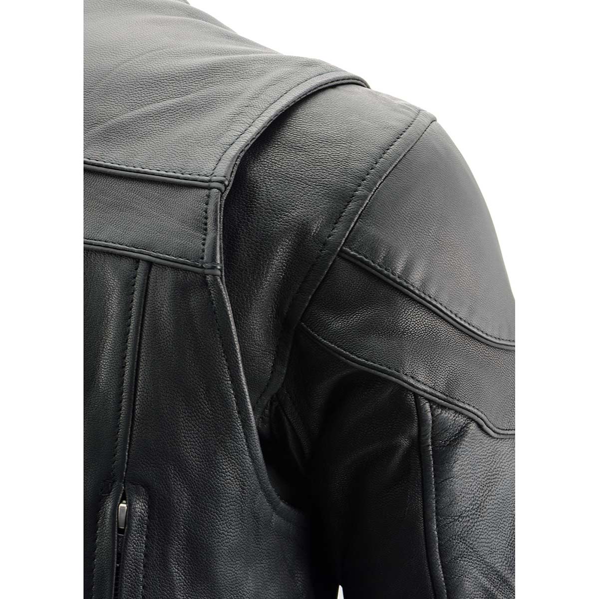 Milwaukee Leather MLM1525 Men's 'Crossover' Black Leather Lightweight