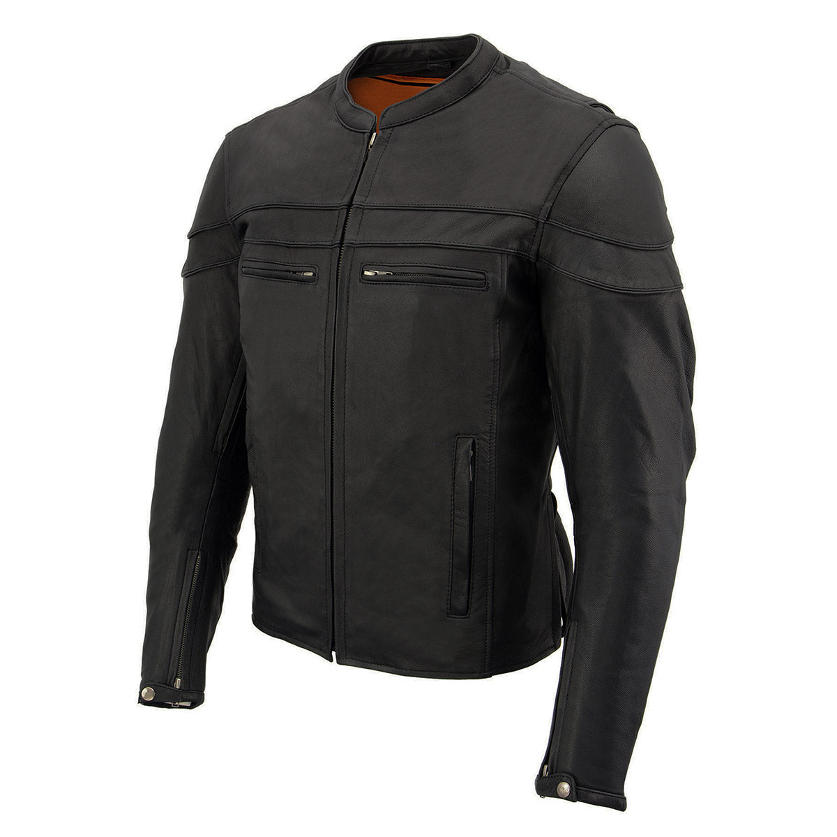Milwaukee Leather MLM1525 Men's 'Crossover' Black Leather Lightweight
