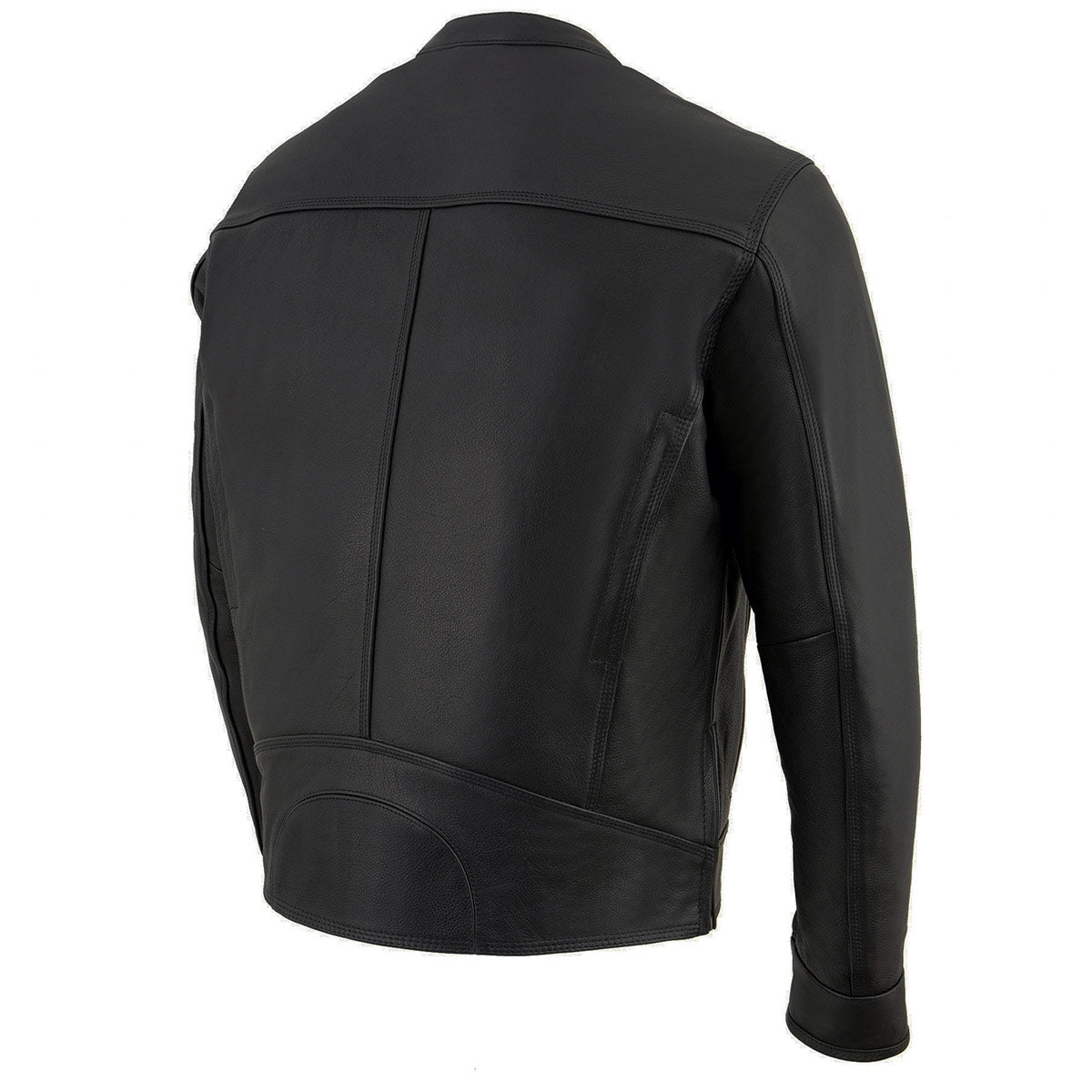 Milwaukee Leather MLM1551 Men's Black Cool-Tec Leather Sporty Lightweight Scooter Style Motorcycle Jacket w/ Liner