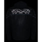 Milwaukee Leather MLM1563 Men's Black Leather Scooter Style Motorcycle Jacket with Reflective Skulls w/ Hoodie