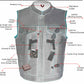 Milwaukee Leather MLM3506 Men's Black Premium Leather Vest - Old Glory Laced Armholes Red Stitching Club Style Vest