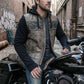 Milwaukee Leather MLM3561 Men's Hell Raiser 2 in 1 Distress Brown Leather Vest w/ Removeable Hoodie - Reflective Skull Artwork