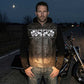 Milwaukee Leather MLM3561 Men's Hell Raiser 2 in 1 Distress Brown Leather Vest w/ Removeable Hoodie - Reflective Skull Artwork