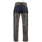 Milwaukee Leather Chaps for Men's Distressed Brown Leather Snap Out Thermal Lined 4-Pockets Motorcycle Chap MLM5500