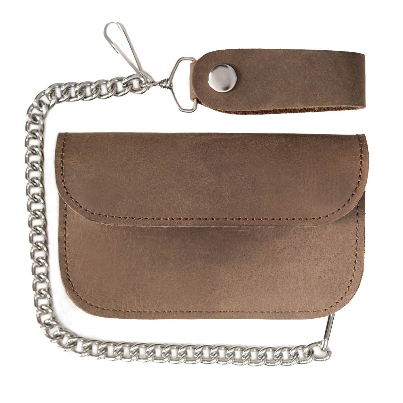 Milwaukee Leather Brown Leather Biker Chain Wallet with Removable Chain - MLW7845