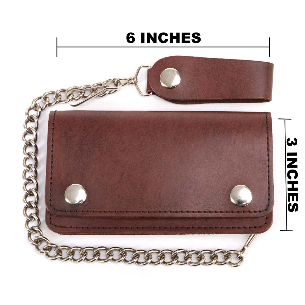 6 Inch Wallet Milwaukee Leather MLW7884 Men's 6 Inch Antique Brown Leather Bi-Fold