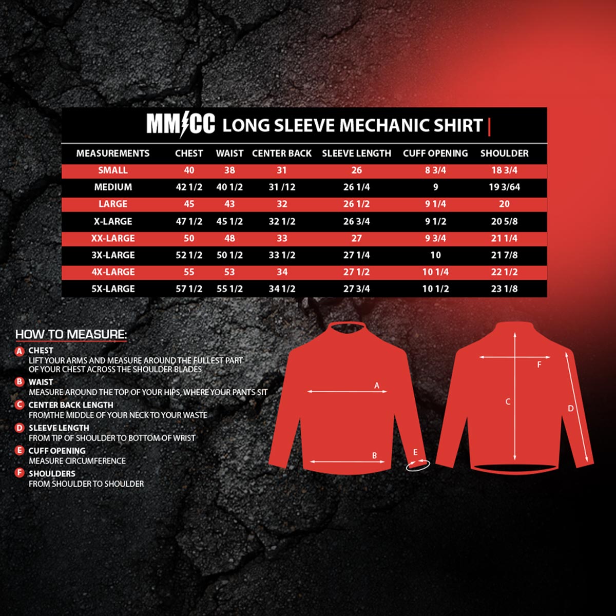 MMCC Men's Octane Long Sleeve Mechanic Shirt - Black with Orange Stripe - 50-50 Cotton Poly - MMCC16003
