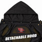 MMCC Men's Gridlock Black/Red 14 oz Denim & Plaid Armored Hooded Motorcycle Jacket - MMC10100