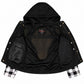 MMCC Men's Gridlock Black/White 14 oz Denim & Plaid Armored Hooded Motorcycle Jacket - MMC10101