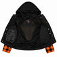 MMCC Men's Gridlock Black/Orange 14 oz Denim & Plaid Armored Hooded Motorcycle Jacket - MMC10102