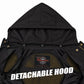 MMCC Men's Gridlock Black/Green 14 oz Denim & Plaid Armored Hooded Motorcycle Jacket - MMC10103